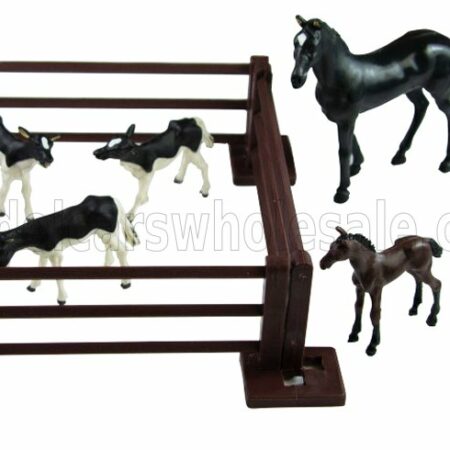 BRITAINS 1/32 ACCESSORIES | SET BABY ANIMAL WITH HORSE AND HURDLE | VARIOUS