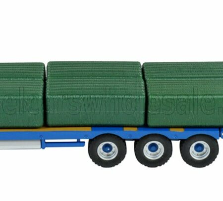 BRITAINS 1/32 ACCESSORIES | TRAILER - BALE THROW WAGON - CARRELLO TRASPORTO FIENO | BLUE WOOD