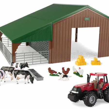 BRITAINS 1/32 CASE-IH | OPTUM 305 TRACTOR WITH ANIMALS AND FARM BUILDING - DIORAMA STALLA CON ANIMALI | VARIOUS