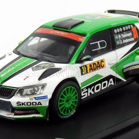 ABREX 1/43 SKODA | FABIA III R5 N 31 RALLY DEUTSCHLAND 2015 J.ANDERSSON - P.TIDEMAN | GREEN WHITE