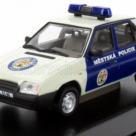 ABREX 1/43 SKODA | FAVORIT 136L VB POLICIE PRAHA 1988 | WHITE BLUE