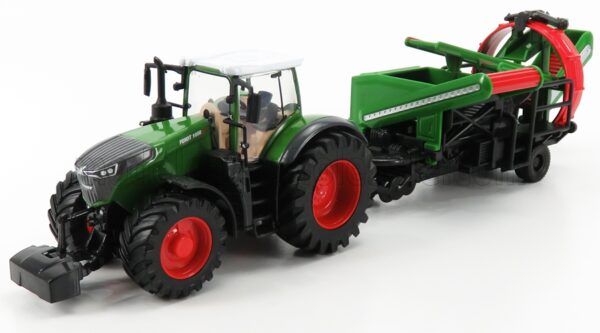 BURAGO 1/50 FENDT | VARIO 1050 TRACTOR WITH CULTIVATOR TRAILER 2016 | GREEN GREY RED