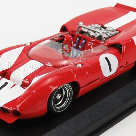 BEST-MODEL 1/43 LOLA | T70 MKII SPIDER N 1 WINNER BRANDS HATCH GUARD TROPHY 1966 J.SURTEES | RED WHITE