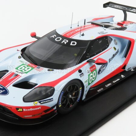 TRUESCALE 1/18 FORD USA | GT FORD ECOBOOST 3.5L TURBO V6 TEAM FORD CHIP GANASSI USA N 69 5th LMGTE PRO CLASS 24h LE MANS 2019 R.BRISCOE - S.DIXON - R.WESTBROOK | LIGHT BLUE