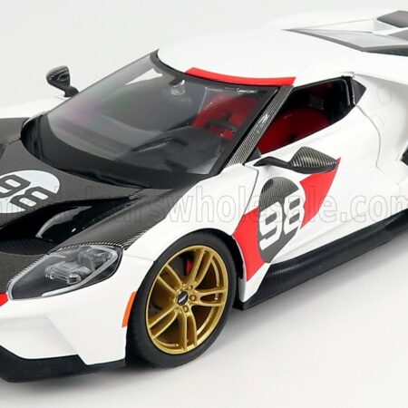 MAISTO 1/18 FORD USA | GT N 98 DAYTONA LIVERY 2021 | WHITE BLACK