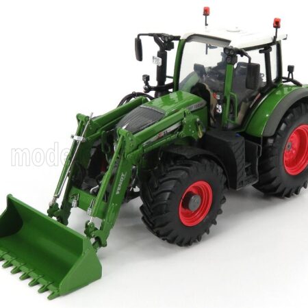 UNIVERSAL HOBBIES 1/32 FENDT | 722 VARIO TRACTOR WITH 5 X 90 CARGOPROFI FRONT LOADER 2016 | GREEN WHITE RED