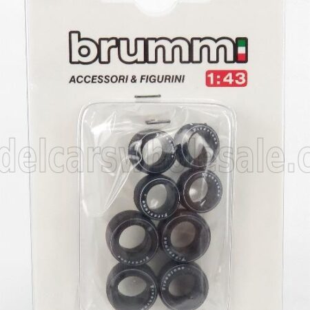 BRUMM 1/43 ACCESSORIES | F1 SET PNEUMATICI GOOD YEAR E CERCHI - TYRES AND WHEELS | BLACK SILVER