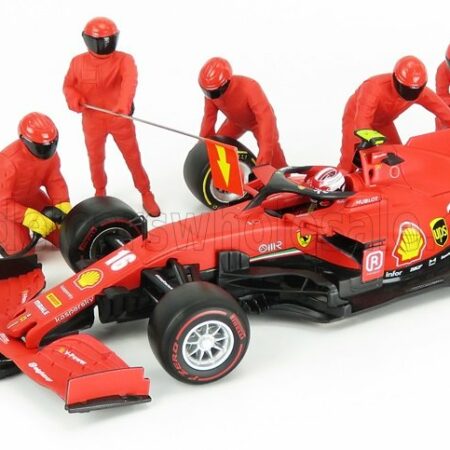 AMERICAN DIORAMA 1/18 FIGURES | F1  SET 1 2020 - DIORAMA PIT-STOP SET 7 X MECCANICI - MECHANICS - WITH DECALS | RED