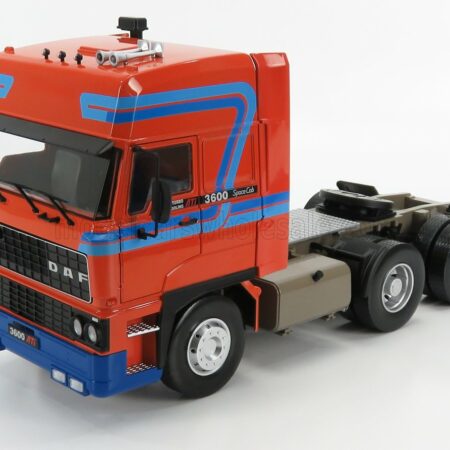 ROAD-KINGS 1/18 DAF | 3600 SPACE CAB TRACTOR TRUCK 3-ASSI 1986 | ORANGE BLUE