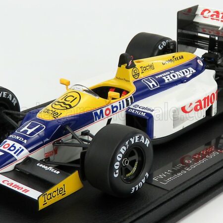 GP-REPLICAS 1/18 WILLIAMS | F1  FW11 HONDA N 6 SEASON 1986 N.PIQUET - CON VETRINA - WITH SHOWCASE | YELLOW BLUE WHITE