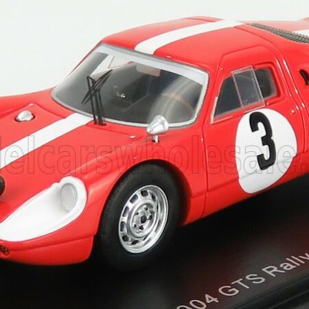 SPARK-MODEL 1/43 PORSCHE | 904 GTS N 3 RALLY DES ROUTES DU NORD 1966 F.DUMOUSSEAU - M.ROQUES | RED WHITE