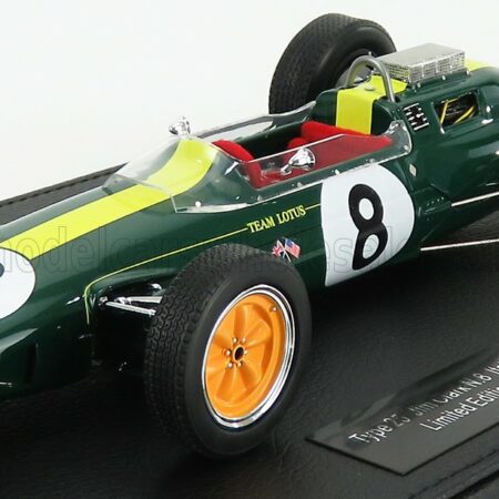 GP-REPLICAS 1/18 LOTUS | F1 CLIMAX 25 N 8 WORLD CHAMPION WINNER ITALY GP 1963 JIM CLARK - CON VETRINA - WITH SHOWCASE | GREEN YELLOW