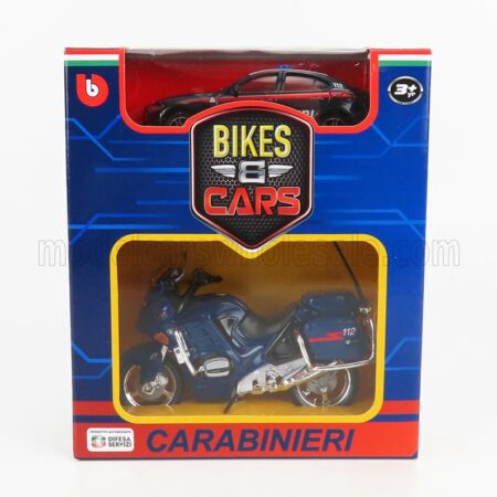 BURAGO 1/43 ALFA ROMEO | GIULIA CARABINIERI 2015 + SCALE 1/18 R1100RT CARABINIERI 2001 | BLUE