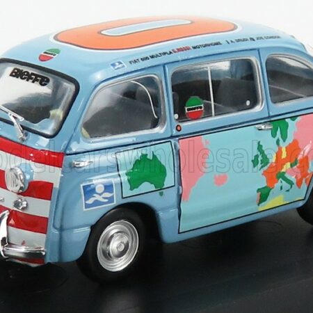 BRUMM 1/43 FIAT | 600D MULTIPLA - GRAZIANO ROSSI MOTORHOME 1960 | LIGHT BLUE