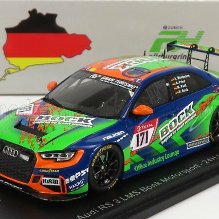 SPARK-MODEL 1/43 AUDI | A3 RS3 LMS TEAM BONK MOTORSPORT N 171 24h NURBURGRING 2020 H.BOCK - M.PARTL - A.PRINZ - A.MOENTMANN | BLUE GREEN