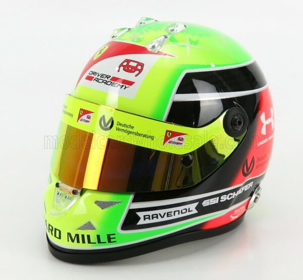 MINI HELMET 1/2 SCHUBERTH HELMET | F2  CASCO HELMET DALLARA TEAM PREMA RACING N 20 SEASON MICK SCHUMACHER 2020 F2 WORLD CHAMPION | YELLOW GREEN RED BLACK