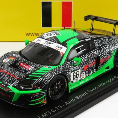 SPARK-MODEL 1/43 AUDI | R8 LMS GT3 TEAM AUDI SPORT ATTEMPTO RACING N 66 2nd 24h SPA 2020 M.DRUDI - P.NIEDERHAUSER | GREEN BLACK