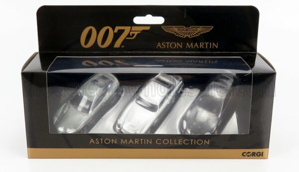 CORGI 1/50 ASTON MARTIN | SET 3X 007 JAMES BOND - DB5 1965 GOLDFINGER - V12 VANQUISH DIE ANOTHER DAY LA MORTE PUO' ATTENDERE - DBS 2008 CASINO ROYALE | GREY SILVER