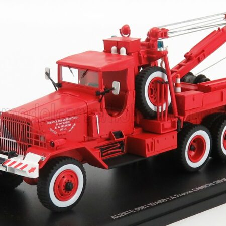 ALERTE 1/43 WARD LA FRANCE | M1A1 TRUCK 3-ASSI SAPEURS POMPIERS WRECKER 1944 - AUTOGRU - CARRO ATTREZZI - CRANE - GRUE | RED WHITE