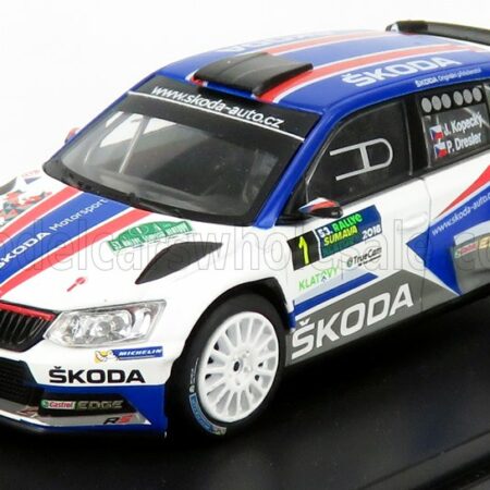 ABREX 1/43 SKODA | FABIA III R5 N 1 RALLY SUMAVA 2018 J.KOPECKY - P.DRESLER | WHITE BLUE RED