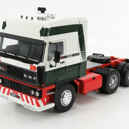 ROAD-KINGS 1/18 DAF | 3600 SPACE CAB TRACTOR TRUCK 3-ASSI 1986 | WHITE GREEN RED