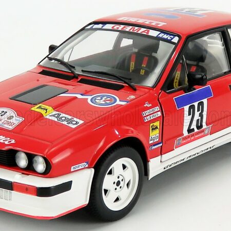 SOLIDO 1/18 ALFA ROMEO | ALFETTA GTV6 N 23 RALLY TOUR DE CORSE 1985 Y.LOUBET - J.B.VIEU | RED WHITE