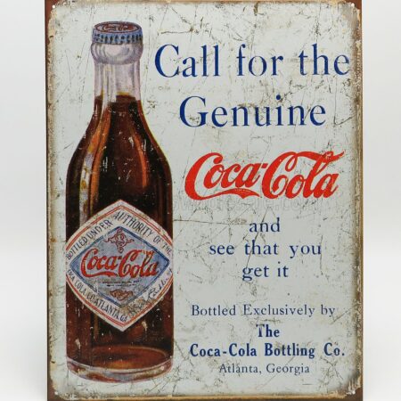 EDICOLA 1/1 ACCESSORIES | METAL PLATE - COCA-COLA CALL FOR THE GENUINE | WHITE BROWN