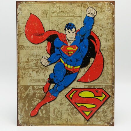 EDICOLA 1/1 ACCESSORIES | METAL PLATE - SUPERMAN | BEIGE RED BLUE