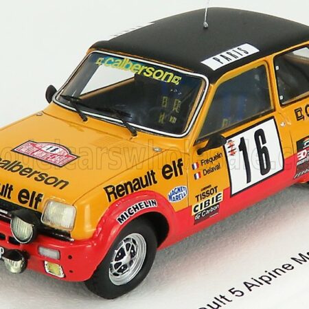 SPARK-MODEL 1/43 RENAULT | R5 ALPINE N 16 RALLY MONTECARLO 1979 G.FREQUELIN - J.DELAVAL | YELLOW RED MATT BLACK