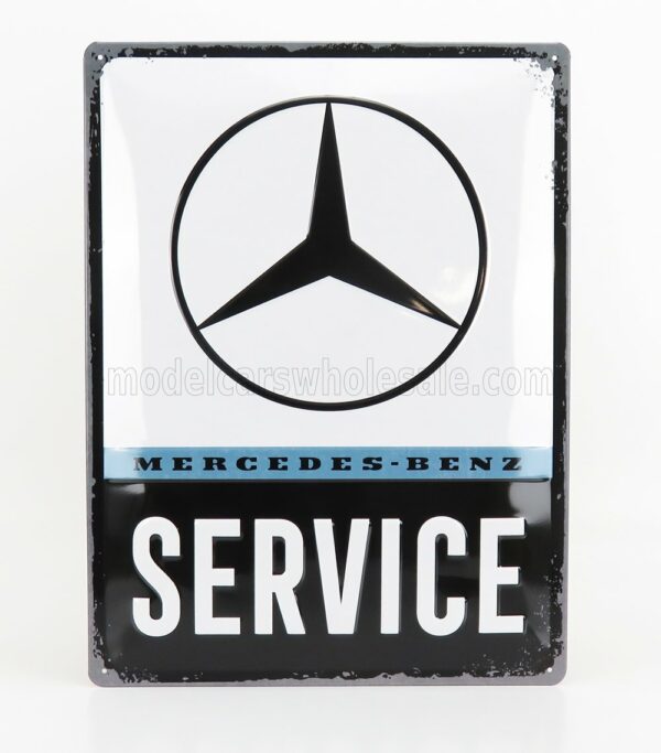 EDICOLA 1/1 ACCESSORIES | 3D METAL PLATE - MERCEDES BENZ SERVICE | BLACK WHITE BLUE