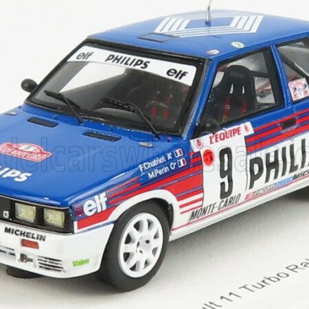 SPARK-MODEL 1/43 RENAULT | R11 TURBO N 9 RALLY MONTECARLO 1987 F.CHATRIOT - M.PERIN | LIGHT BLUE WHITE RED