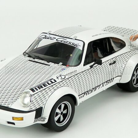 SCHUCO 1/18 PORSCHE | 911 COUPE WITH WALTER ROHRL FIGURE 1969 | WHITE BLACK