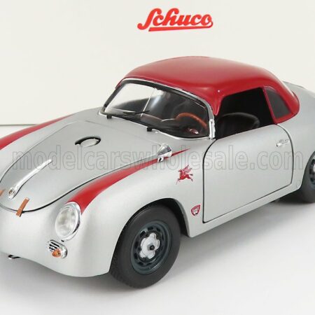 SCHUCO 1/18 PORSCHE | 356 SPIDER HARD-TOP CLOSED OUTLAW 1952 | SILVER RED