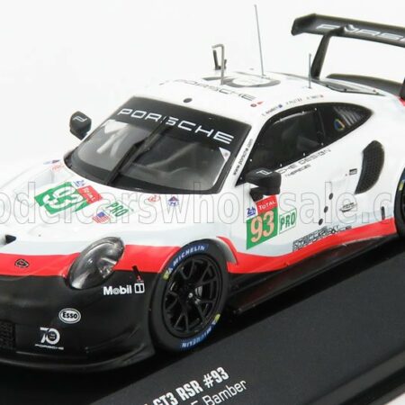 IXO-MODELS 1/43 PORSCHE | 911 991 RSR TEAM PORSCHE GT N 93 LMGTE PRO 24h LE MANS 2018 P.PILET - N.TANDY - E.BAMBER | WHITE BLACK RED