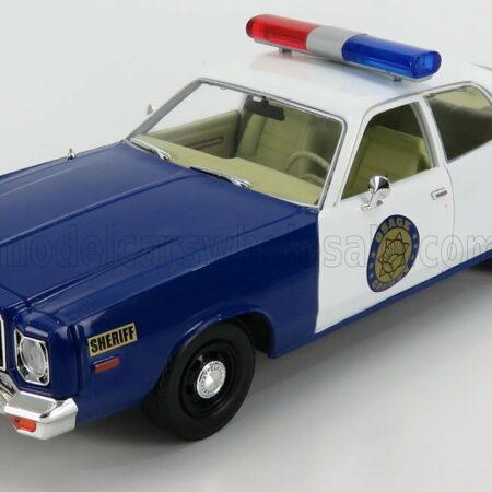 GREENLIGHT 1/18 PLYMOUTH | FURY POLICE OSAGE COUNTY SHERIFF 1975 | BLUE WHITE