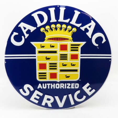 EDICOLA 1/1 ACCESSORIES | METAL ROUND PLATE - CADILLAC SERVICE | BLUE