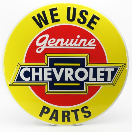 EDICOLA 1/1 ACCESSORIES | METAL ROUND PLATE - CHEVROLET GENUINE PARTS | YELLOW RED BLUE