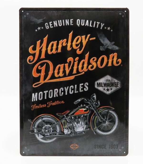 EDICOLA 1/1 ACCESSORIES | 3D METAL PLATE - HARLEY DAVIDSON TIMELESS TRADITION | BLACK ORANGE