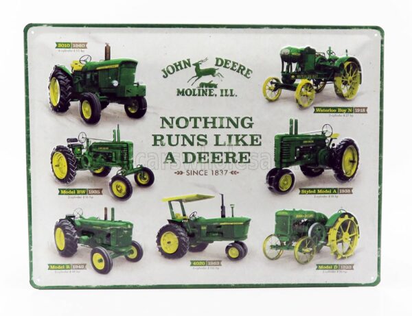 EDICOLA 1/1 ACCESSORIES | 3D METAL PLATE - JOHN DEERE CHART | GREEN YELLOW