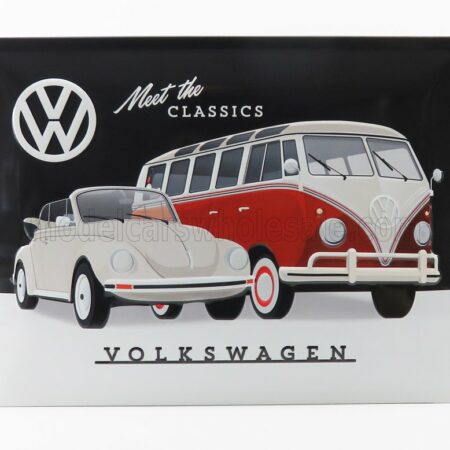 EDICOLA 1/1 ACCESSORIES | 3D METAL PLATE - VOLKSWAGEN CLASSIC | BLACK WHITE RED