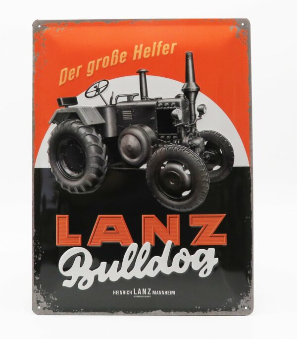 EDICOLA 1/1 ACCESSORIES | 3D METAL PLATE - LANZ BULLDOG | BLACK ORANGE