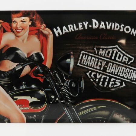 EDICOLA 1/1 ACCESSORIES | 3D METAL PLATE - HARLEY DAVIDSON AMERICAN CLASSIC BIKER BABE | BLACK ORANGE