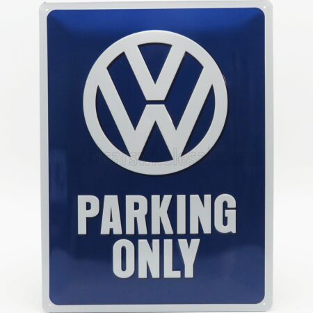 EDICOLA 1/1 ACCESSORIES | 3D METAL PLATE - VOLKSWAGEN PARKING ONLY | BLUE WHITE