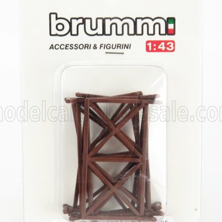 BRUMM 1/43 ACCESSORIES | SET 5X TRANSENNE - STREET BARRICADES sizes misure 4.65cm x 2.85 cm | BROWN