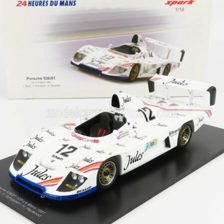 SPARK-MODEL 1/18 PORSCHE | 936/81 TEAM PORSCHE SYSTEM N 12 24h LE MANS 1981 J.MASS - V.SCHUPPAN - H.HAYWOOD | WHITE