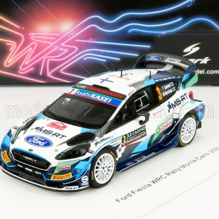 SPARK-MODEL 1/43 FORD ENGLAND | FIESTA WRT TEAM WRCM SPORT N 3 RALLY MONTECARLO 2021 T.SUNINEN - M.MARKKULA | WHITE BLUE GREEN