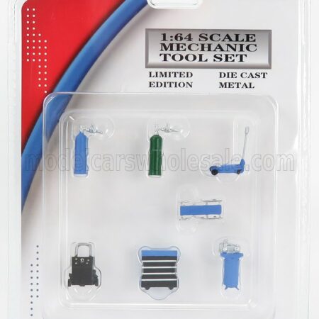 AMERICAN DIORAMA 1/64 FIGURES | MECHANIC TOOL SET | 2 TONE BLUE