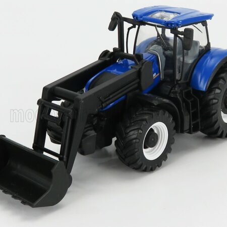 BURAGO 1/50 NEW HOLLAND | T7.315 TRACTOR WITH FRONT LOADER SCRAPER 2018 | BLUE