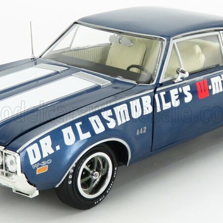 AUTOWORLD 1/18 OLDSMOBILE | CUTLASS 442 COUPE 1969 - Dr OLDSMOBILE'S W-MACHINE | BLUE WHITE