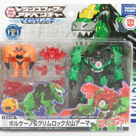 TAKARA-TOMY 1/64 TAKARA-TOMY | TRANSFORMERS VOLCANO GRIMLOCK CM. 12.0 | GREEN BLACK ORANGE